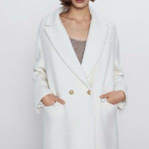 NWOT Zara double breasted textured coat